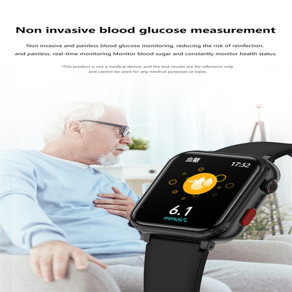 G18 1.83 inch Color Screen Smart Watch Silicone Strap, Support  Noninvasive Blood Sugar / Uric Acid(Red)