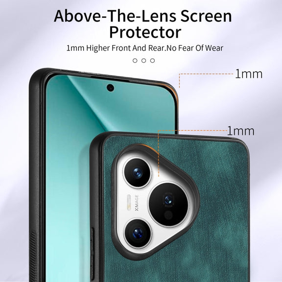 For Huawei Pura 70 Retro Skin-feel Ring Card Wallet Phone Case(Green)