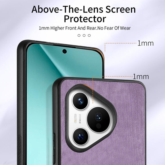 For Huawei Pura 70 Retro Skin-feel Ring Card Wallet Phone Case(Purple)