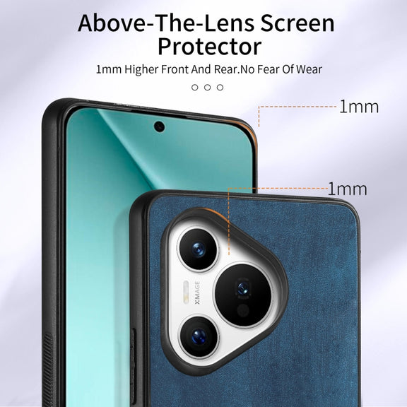 For Huawei Pura 70 Pro Retro Skin-feel Ring Card Wallet Phone Case(Blue)