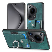 For Huawei Pura 70 Ultra Retro Skin-feel Ring Card Wallet Phone Case(Green)