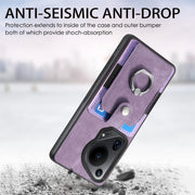 For Huawei Pura 70 Ultra Retro Skin-feel Ring Card Wallet Phone Case(Purple)