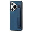 For Huawei Pura 70 Pro+ Retro Wristband Holder Leather Back Phone Case(Blue) - Huawei Cases by PMC Jewellery | Online Shopping South Africa | PMC Jewellery | Buy Now Pay Later Mobicred