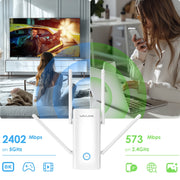 Wavlink WN583AX3 AX3000 Dual Band WiFi Repeater/AP/Router/Mesh Mode WiFi Extender, Plug:AU Plug