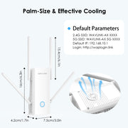 Wavlink WN583AX3 AX3000 Dual Band WiFi Repeater/AP/Router/Mesh Mode WiFi Extender, Plug:AU Plug
