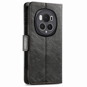 For Honor Magic6 Pro CaseNeo Splicing Dual Magnetic Buckle Leather Phone Case(Black)