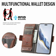 For Honor Magic6 Pro CaseNeo Splicing Dual Magnetic Buckle Leather Phone Case(Brown)