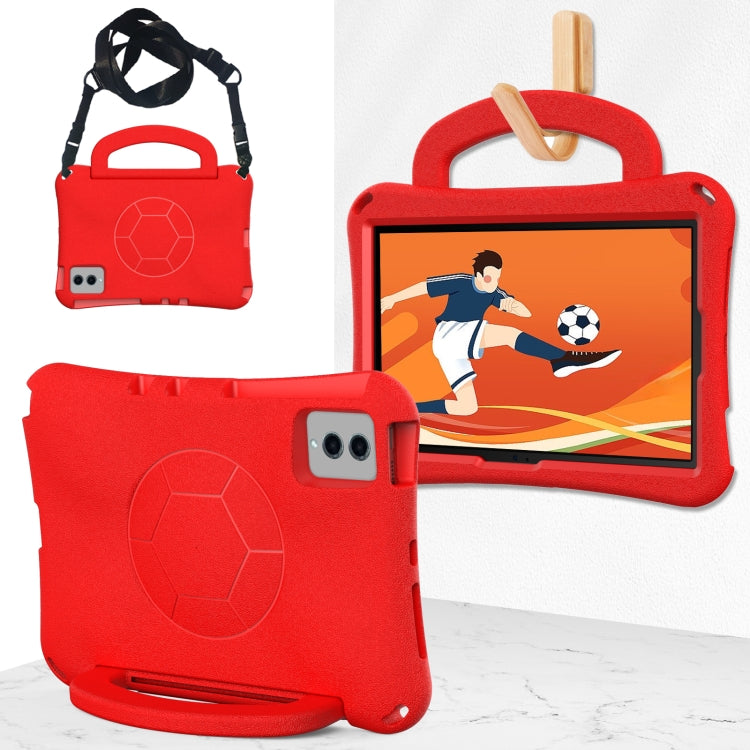 For Lenovo Tab M11 / Xiaoxin Pad 11 2024 Handle Football Shaped EVA Shockproof Tablet Case(Red) - Lenovo by PMC Jewellery | Online Shopping South Africa | PMC Jewellery | Buy Now Pay Later Mobicred