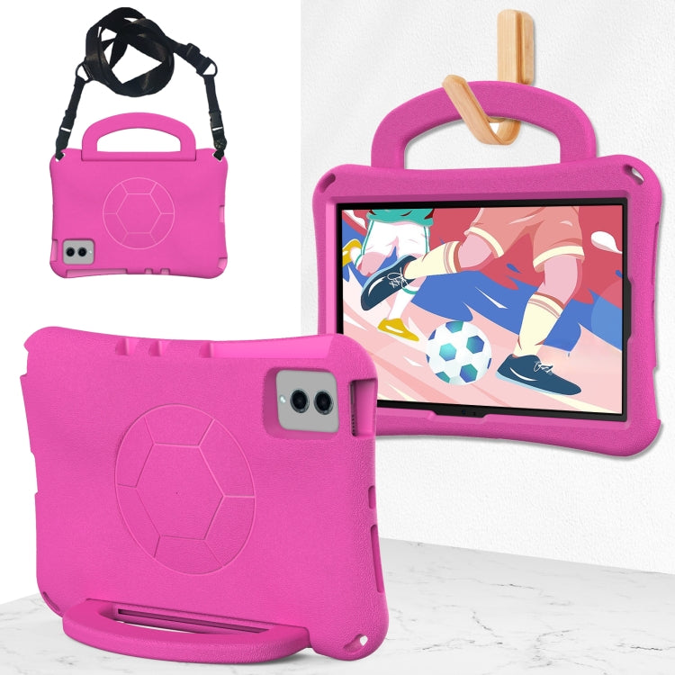 For Lenovo Tab M11 / Xiaoxin Pad 11 2024 Handle Football Shaped EVA Shockproof Tablet Case(RoseRed) - Lenovo by PMC Jewellery | Online Shopping South Africa | PMC Jewellery | Buy Now Pay Later Mobicred