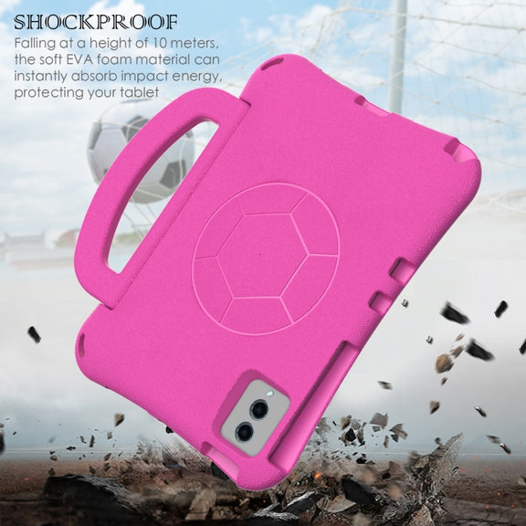 For Lenovo Tab M11 / Xiaoxin Pad 11 2024 Handle Football Shaped EVA Shockproof Tablet Case(RoseRed)