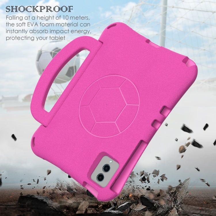 For Lenovo Tab M11 / Xiaoxin Pad 11 2024 Handle Football Shaped EVA Shockproof Tablet Case(RoseRed)