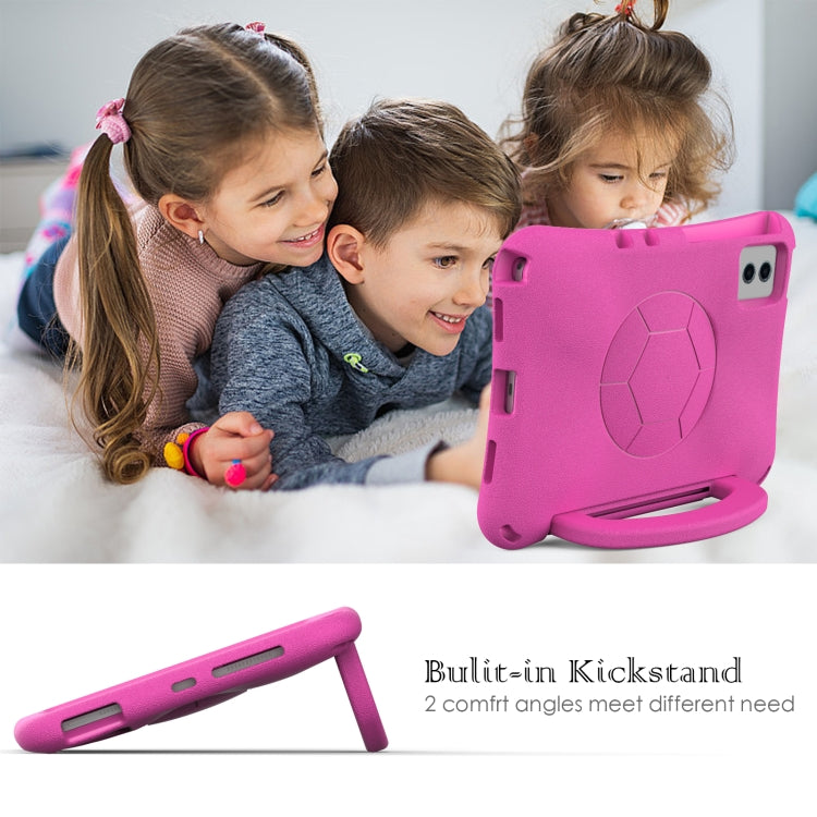 For Lenovo Tab M11 / Xiaoxin Pad 11 2024 Handle Football Shaped EVA Shockproof Tablet Case(RoseRed)