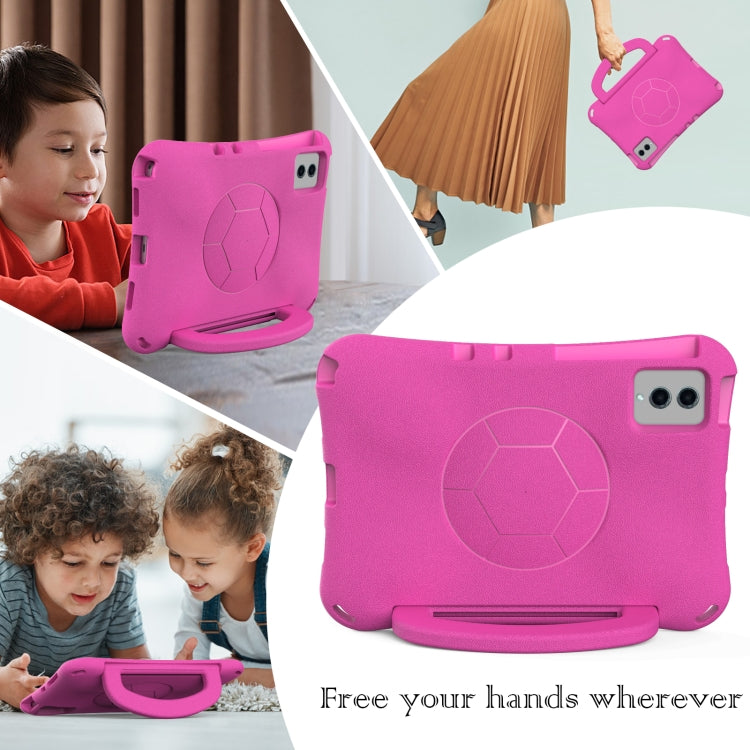 For Lenovo Tab M11 / Xiaoxin Pad 11 2024 Handle Football Shaped EVA Shockproof Tablet Case(RoseRed) - Lenovo by PMC Jewellery | Online Shopping South Africa | PMC Jewellery | Buy Now Pay Later Mobicred