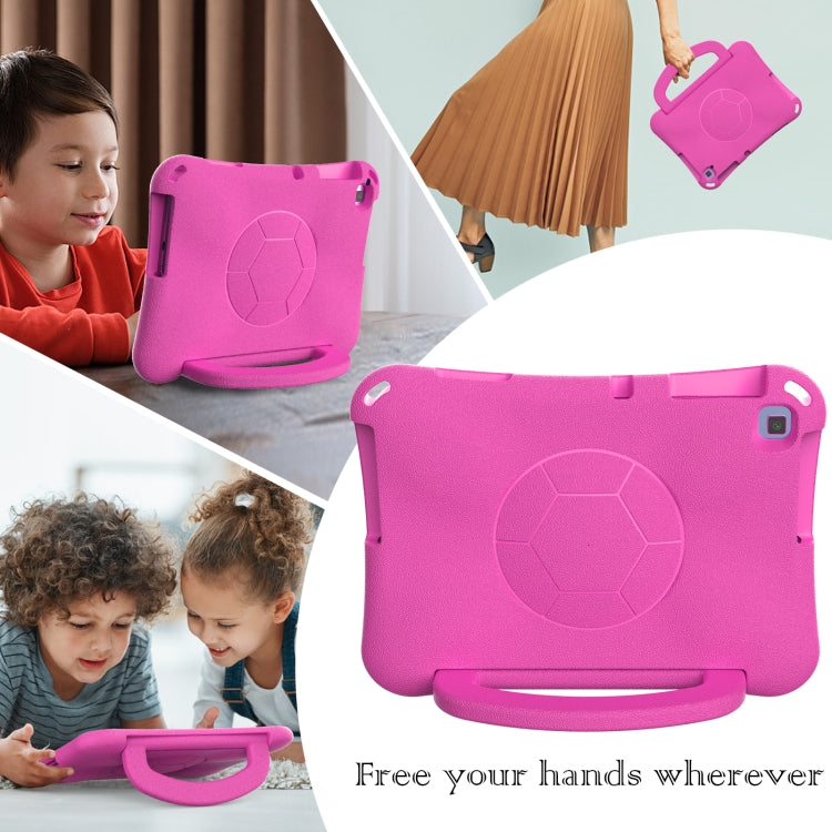 For Lenovo Tab M10 3rd Gen TB-328FU/XU  Handle Football Shaped EVA Shockproof Tablet Case(RoseRed)