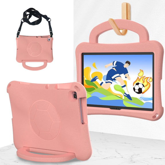 For Lenovo Tab M10 3rd Gen TB-328FU/XU  Handle Football Shaped EVA Shockproof Tablet Case(Light Pink)