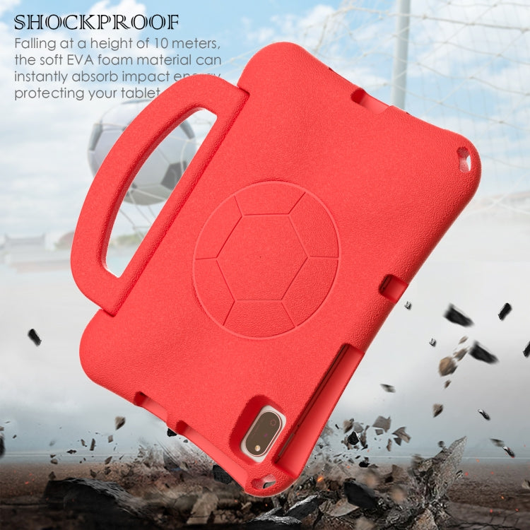 For Lenovo Tab M10 Plus TB-X606F 10.3 Handle Football Shaped EVA Shockproof Tablet Case(Red)