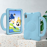 For Lenovo Tab M10 Plus TB-X606F 10.3 Handle Football Shaped EVA Shockproof Tablet Case(Lighte Blue)
