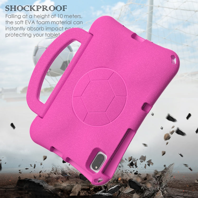 For Lenovo Tab K10 TB-X6C6F 10.3 Handle Football Shaped EVA Shockproof Tablet Case(RoseRed)