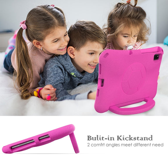 For Lenovo Tab K10 TB-X6C6F 10.3 Handle Football Shaped EVA Shockproof Tablet Case(RoseRed)
