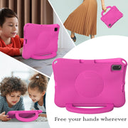 For Lenovo Tab K10 TB-X6C6F 10.3 Handle Football Shaped EVA Shockproof Tablet Case(RoseRed)