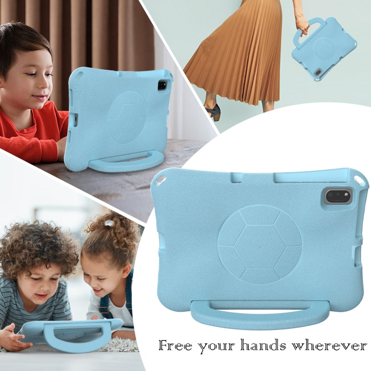 For Lenovo Tab K10 TB-X6C6F 10.3 Handle Football Shaped EVA Shockproof Tablet Case(Lighte Blue)
