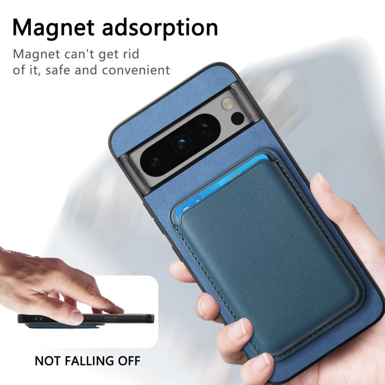 For Google Pixel 9 Retro Magsafe Card Bag PU Back Cover Phone Case(Blue)