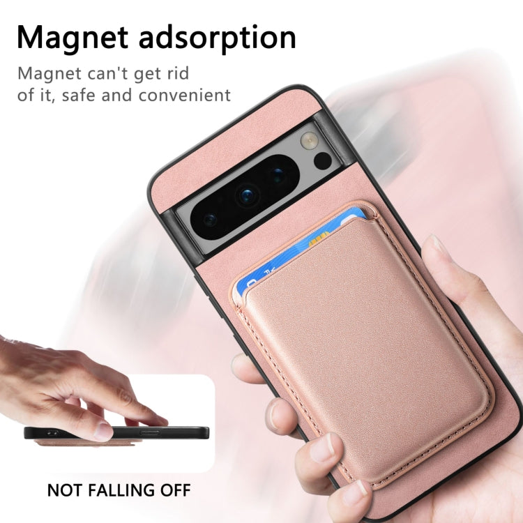 For Google Pixel 9 Retro Magsafe Card Bag PU Back Cover Phone Case(Pink) - Google Cases by PMC TechLife | Online Shopping South Africa | PMC TechLife | Buy Now Pay Later Mobicred
