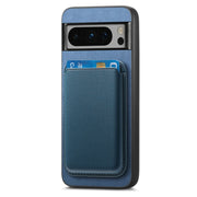 For Google Pixel 9 Pro Retro Magsafe Card Bag PU Back Cover Phone Case(Blue)