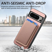 For Google Pixel 9 Pro Retro Magsafe Card Bag PU Back Cover Phone Case(Pink)