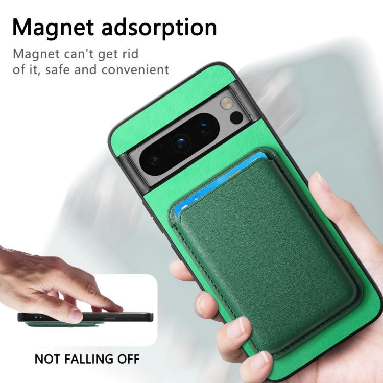 For Google Pixel 9 Pro Retro Magsafe Card Bag PU Back Cover Phone Case(Green)
