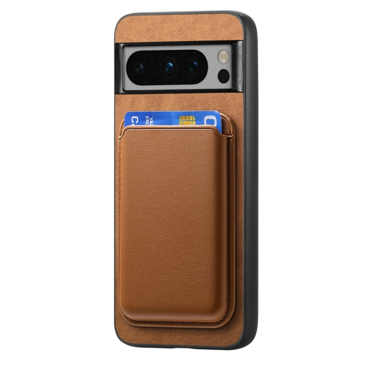 For Google Pixel 9 Pro Retro Magsafe Card Bag PU Back Cover Phone Case(Brown) - Google Cases by PMC TechLife | Online Shopping South Africa | PMC TechLife | Buy Now Pay Later Mobicred