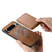For Google Pixel 9 Pro Retro Magsafe Card Bag PU Back Cover Phone Case(Brown)