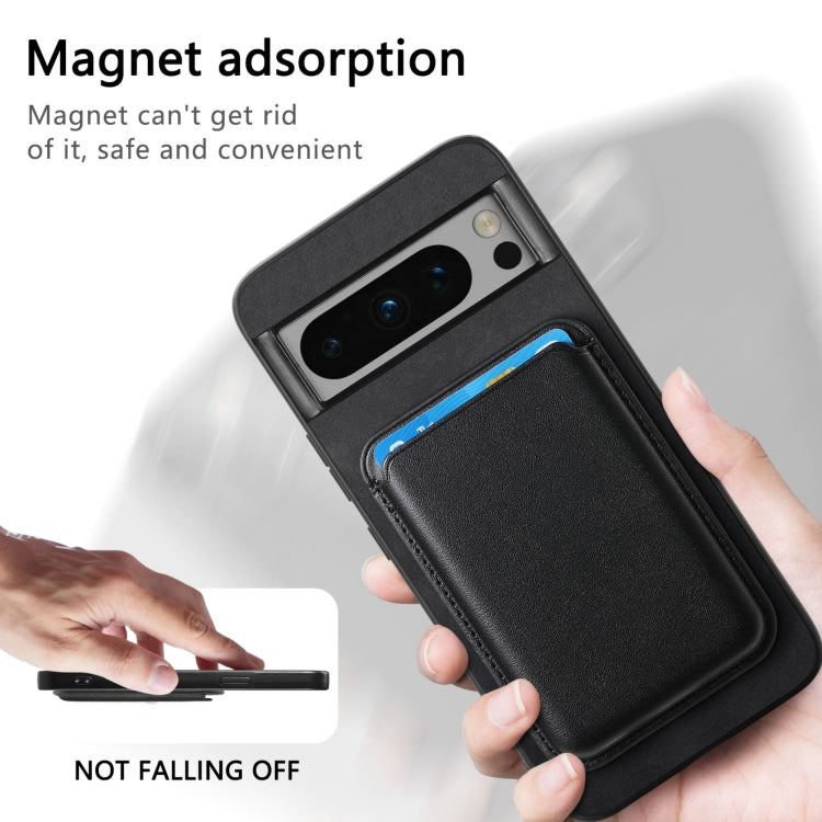 For Google Pixel 9 Pro Retro Magsafe Card Bag PU Back Cover Phone Case(Black)