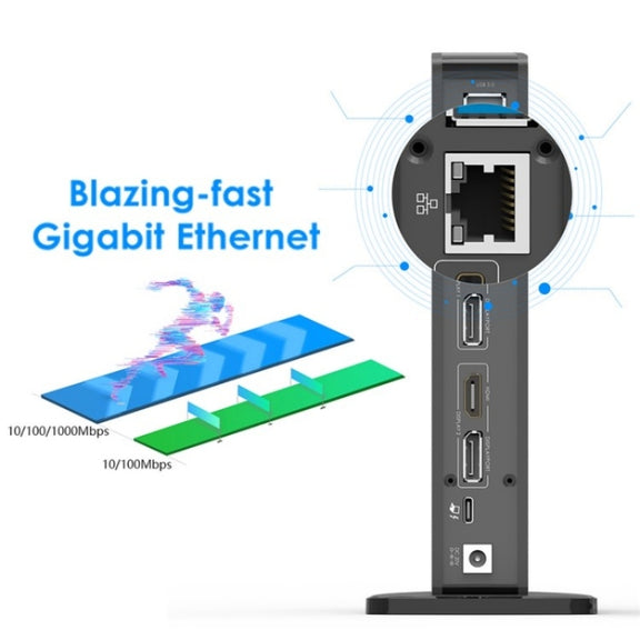 WAVLINK UG69PD5 USB-C HD 60Hz Monitor Adapter Dual 4K Display Docking Station, Plug:US Plug