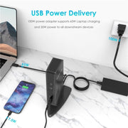 WAVLINK UG69PD5 USB-C HD 60Hz Monitor Adapter Dual 4K Display Docking Station, Plug:UK Plug