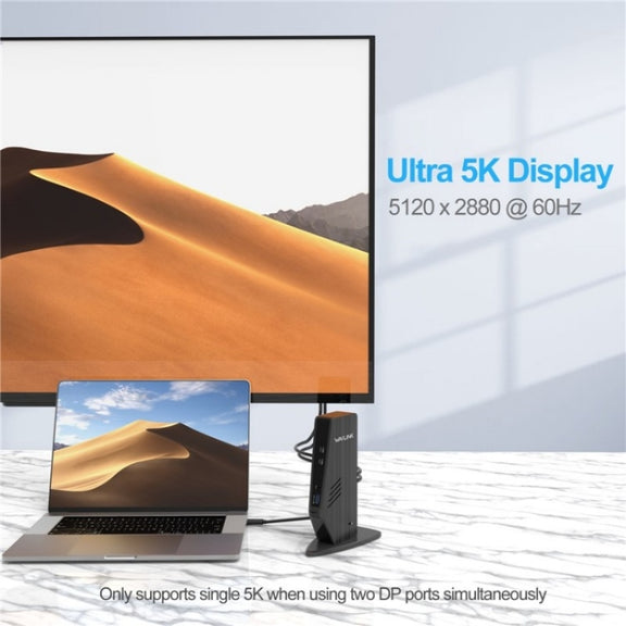 WAVLINK UG69PD5 USB-C HD 60Hz Monitor Adapter Dual 4K Display Docking Station, Plug:UK Plug