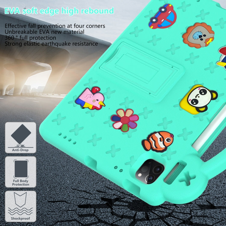 For iPad Air 11 2025 / 2024 Handle Kickstand Children EVA Shockproof Tablet Case(Mint Green) - free shipping - PMC TechLife - Order now!