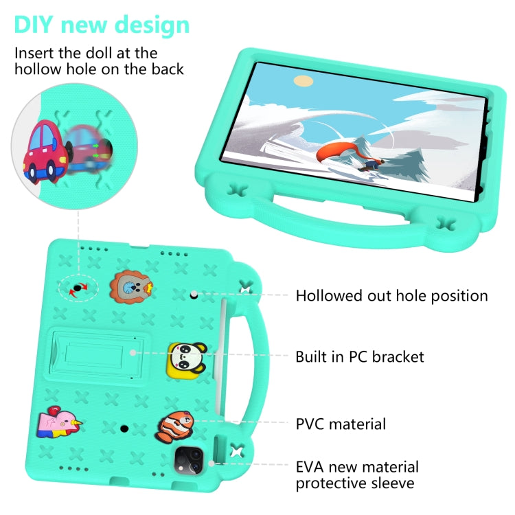 For iPad Air 11 2025 / 2024 Handle Kickstand Children EVA Shockproof Tablet Case(Mint Green) - free shipping - PMC TechLife - Order now!