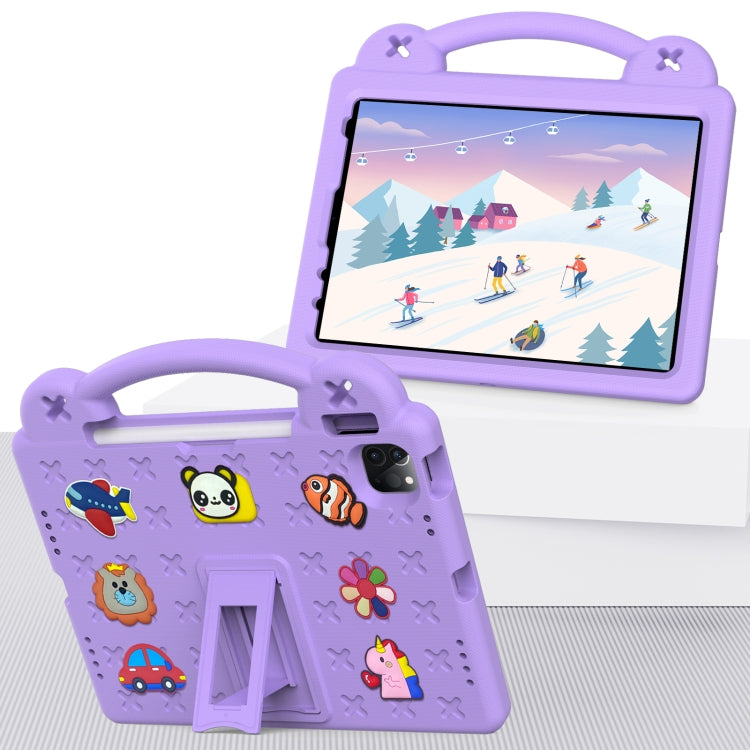 For iPad Air 11 2024 Handle Kickstand Children EVA Shockproof Tablet Case(Light Purple) - iPad Air 11 2024 Cases by PMC TechLife | Online Shopping South Africa | PMC TechLife | Buy Now Pay Later Mobicred