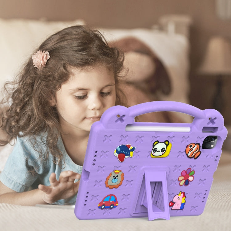 For iPad Air 11 2024 Handle Kickstand Children EVA Shockproof Tablet Case(Light Purple) - iPad Air 11 2024 Cases by PMC TechLife | Online Shopping South Africa | PMC TechLife | Buy Now Pay Later Mobicred