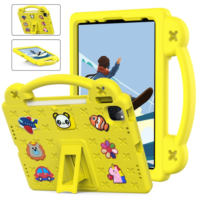For iPad Air 11 2025 / 2024 Handle Kickstand Children EVA Shockproof Tablet Case(Yellow)
