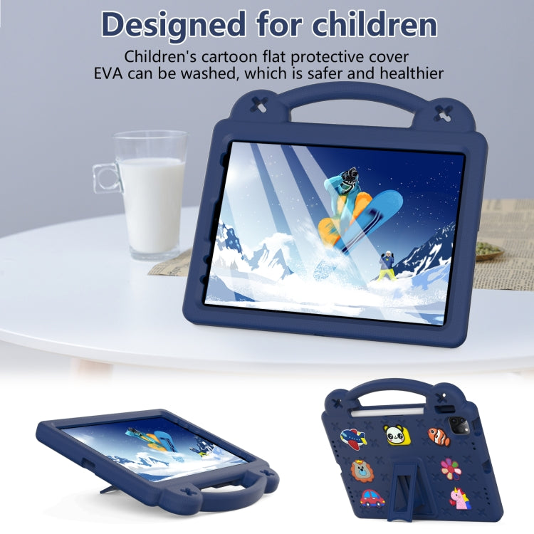 For iPad Air 11 2024 Handle Kickstand Children EVA Shockproof Tablet Case(Navy Blue) - iPad Air 11 2024 Cases by PMC TechLife | Online Shopping South Africa | PMC TechLife | Buy Now Pay Later Mobicred