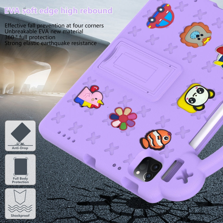 For  iPad Pro 11 2024 Handle Kickstand Children EVA Shockproof Tablet Case(Light Purple) - iPad Pro 11 2024 Cases by PMC TechLife | Online Shopping South Africa | PMC TechLife | Buy Now Pay Later Mobicred