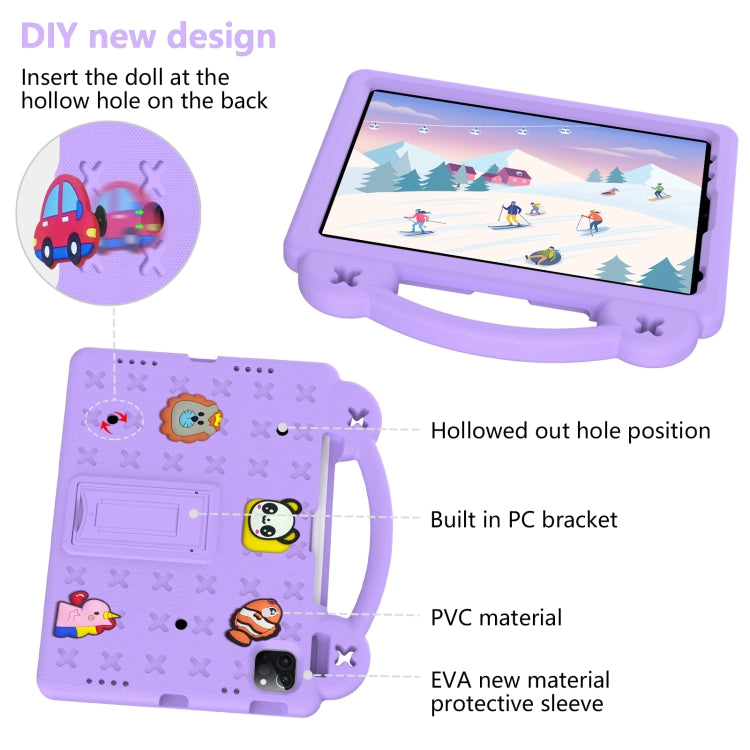 For  iPad Pro 11 2024 Handle Kickstand Children EVA Shockproof Tablet Case(Light Purple) - iPad Pro 11 2024 Cases by PMC TechLife | Online Shopping South Africa | PMC TechLife | Buy Now Pay Later Mobicred
