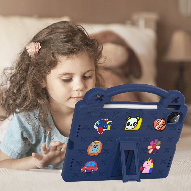 For  iPad Pro 11 2024 Handle Kickstand Children EVA Shockproof Tablet Case(Navy Blue) - free shipping - PMC TechLife - Order now!