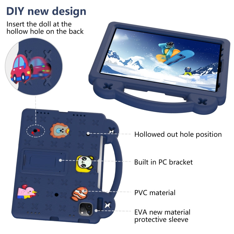 For  iPad Pro 11 2024 Handle Kickstand Children EVA Shockproof Tablet Case(Navy Blue) - free shipping - PMC TechLife - Order now!