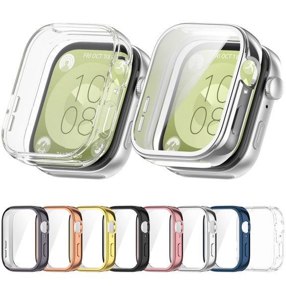 For Huawei Watch Fit 3 Full Coverage TPU Electroplated Watch Protective Case(Sliver)