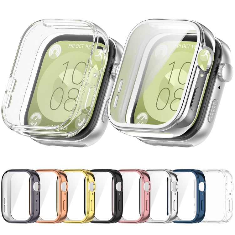 For Huawei Watch Fit 3 Full Coverage TPU Electroplated Watch Protective Case(Grey)