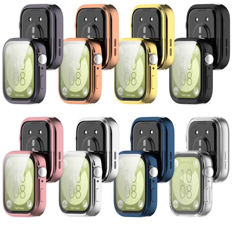 For Huawei Watch Fit 3 Full Coverage TPU Electroplated Watch Protective Case(Rose Gold) - Watch Cases by PMC TechLife | Online Shopping South Africa | PMC TechLife | Buy Now Pay Later Mobicred