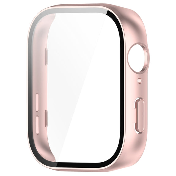 For Huawei Watch Fit 3 PC + Tempered Film Integrated Watch Protective Case(Matte Pink)
